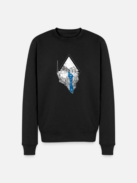 Berglandschaft - Männer Premium Bio Pullover - Schwarz