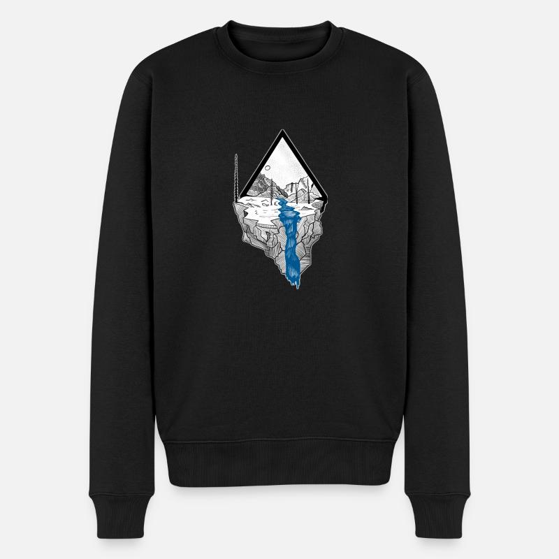 Berglandschaft - Männer Premium Bio Pullover - Schwarz