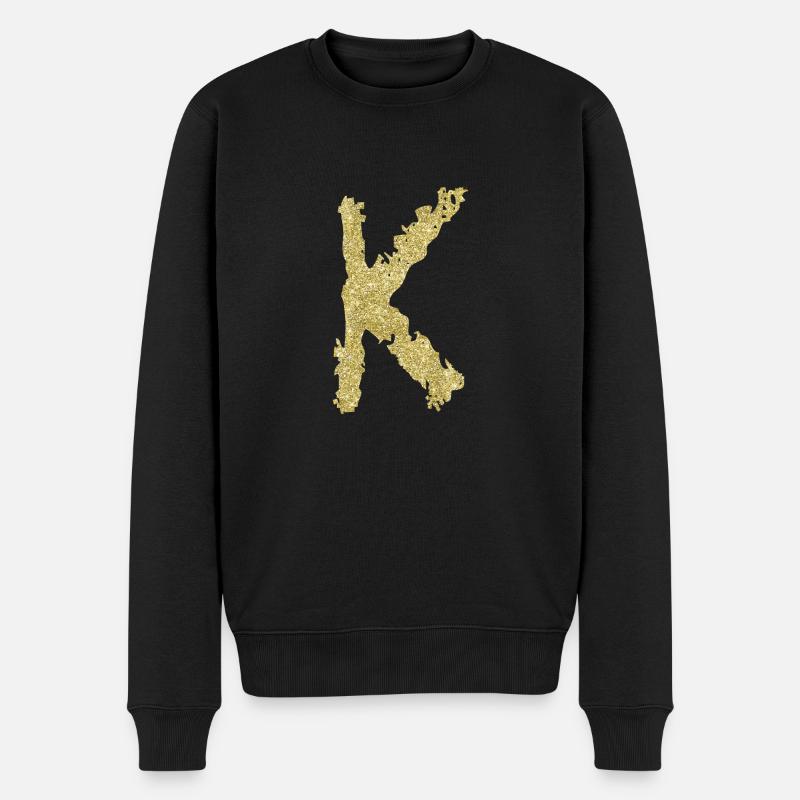 Lettre K Cadeau Nom 2 - Pull Premium bio Homme - noir