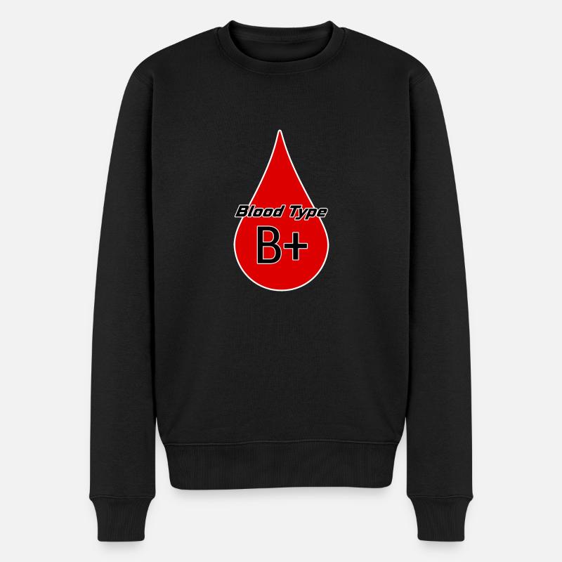 Blutgruppe Rhesusfaktor B positiv als Geschenkidee - Männer Premium Bio Pullover - Schwarz