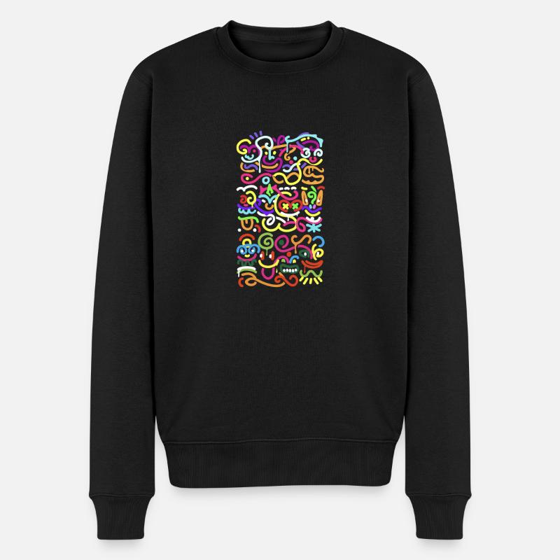 Abstract totem - Pull Premium bio Homme - noir