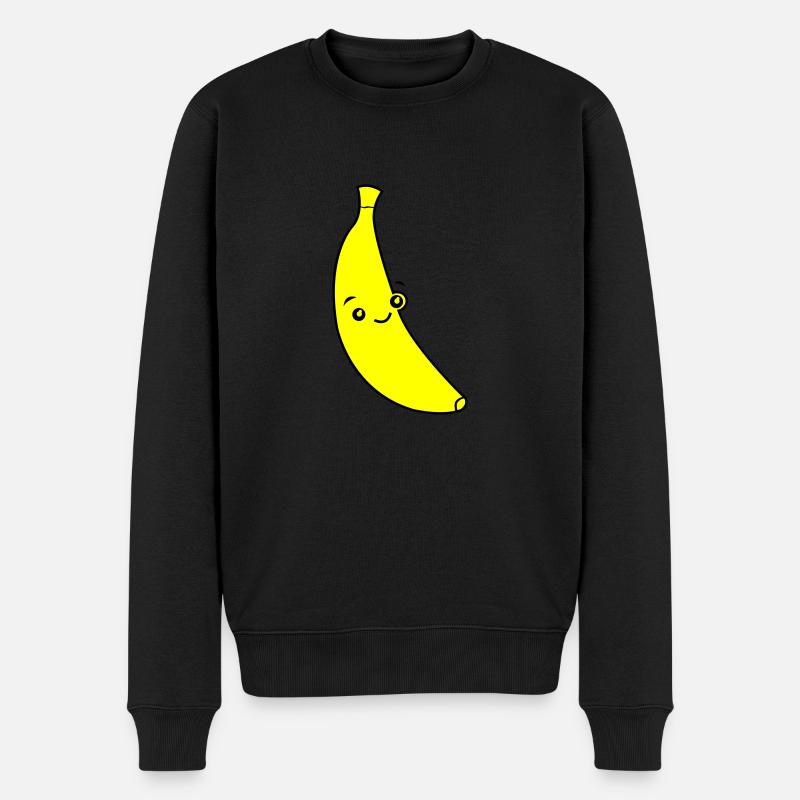 Lustige Banane - Männer Premium Bio Pullover - Schwarz