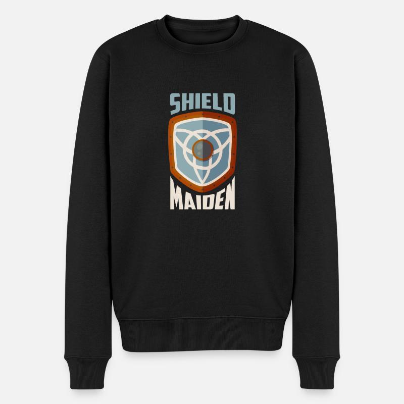 Shield Maiden Vikings Norse - Männer Premium Bio Pullover - Schwarz