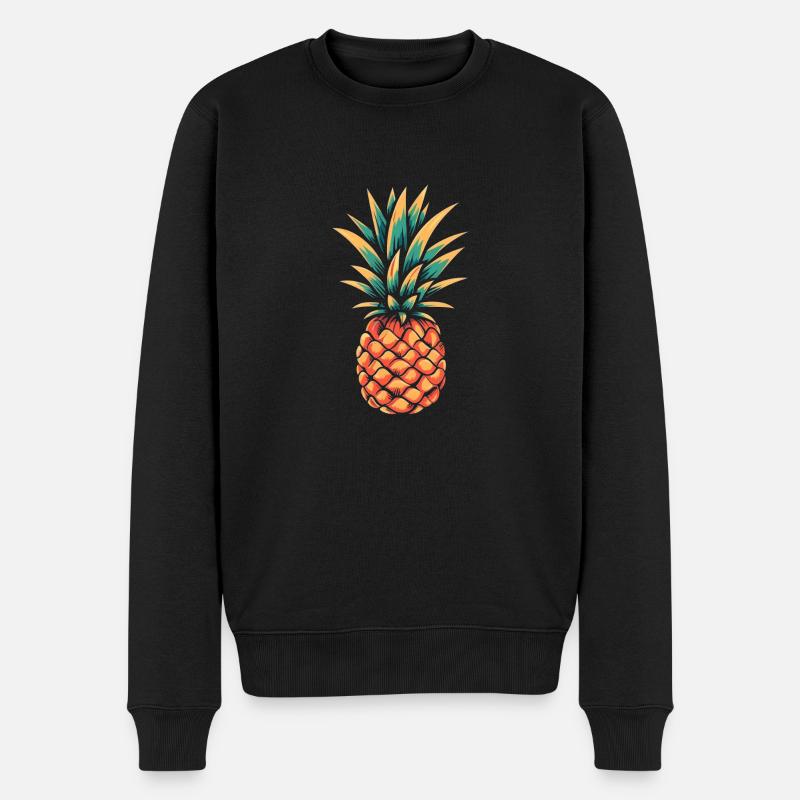 Pineapple - Männer Premium Bio Pullover - Schwarz