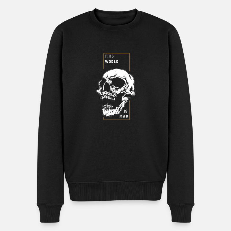 skull - Männer Premium Bio Pullover - Schwarz
