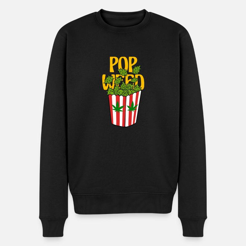 POP WEED - Pull Premium bio Homme - noir