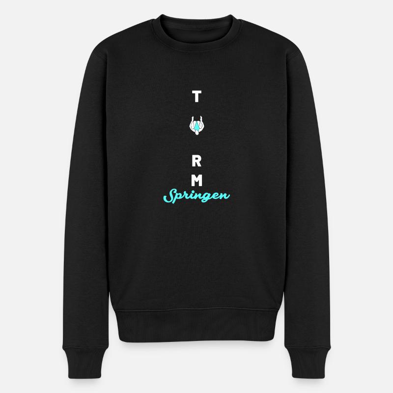 Turmspringenspringen figur - Männer Premium Bio Pullover - Schwarz