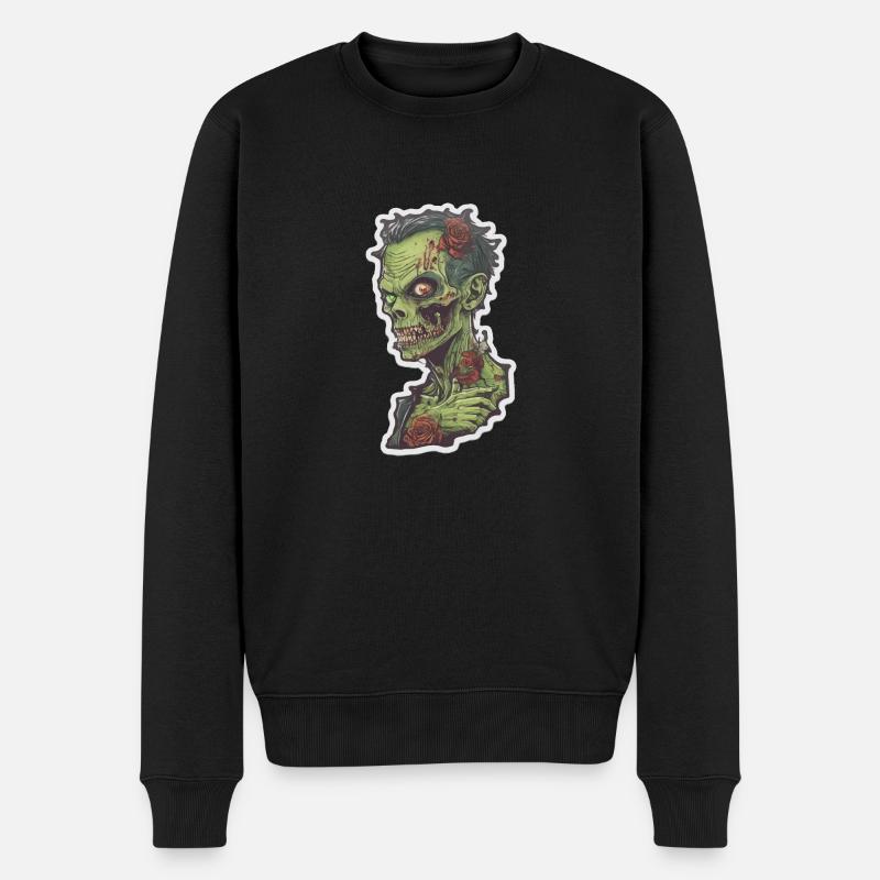 Helloween Zombi - Männer Premium Bio Pullover - Schwarz