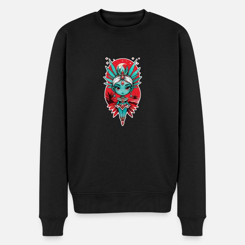Indische Prinzessin - Aztek - Männer Premium Bio Pullover - Schwarz