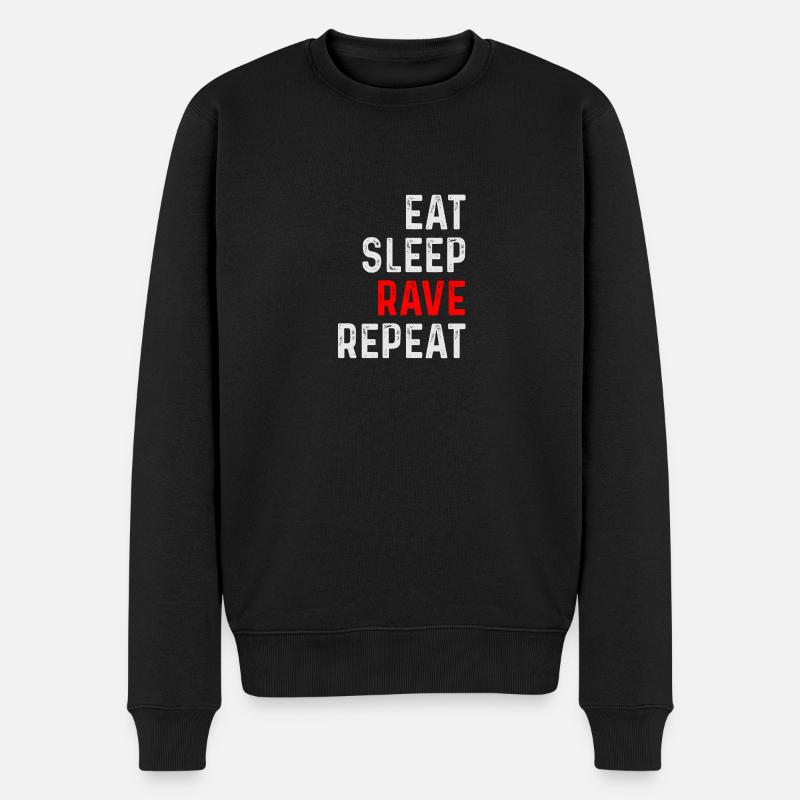 RAVE REPEAT - Pull Premium bio Homme - noir