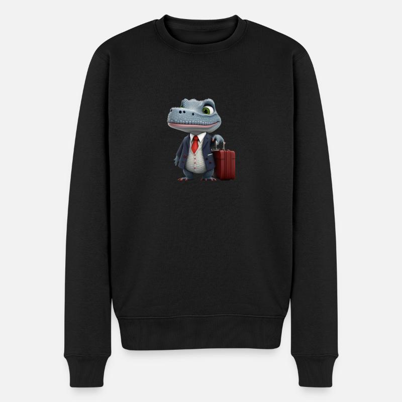Business crocodile - Männer Premium Bio Pullover - Schwarz