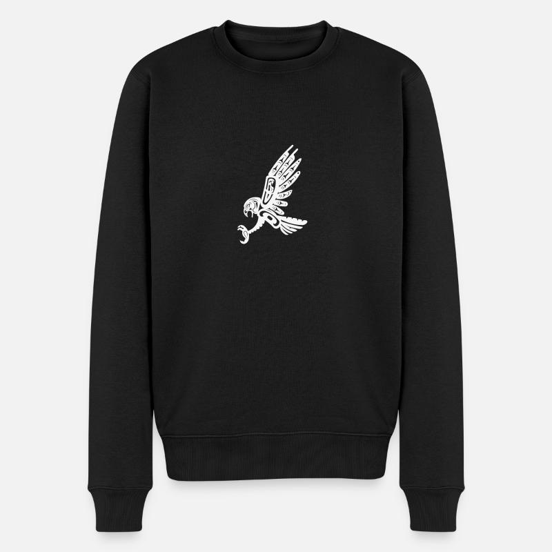 Totemfalke weiß - Männer Premium Bio Pullover - Schwarz