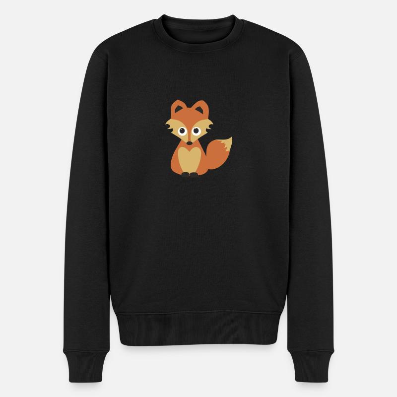 Fuchs - Männer Premium Bio Pullover - Schwarz