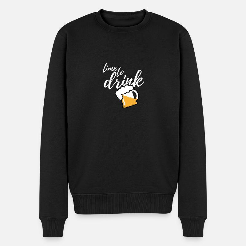 Time to drink Beer - Männer Premium Bio Pullover - Schwarz