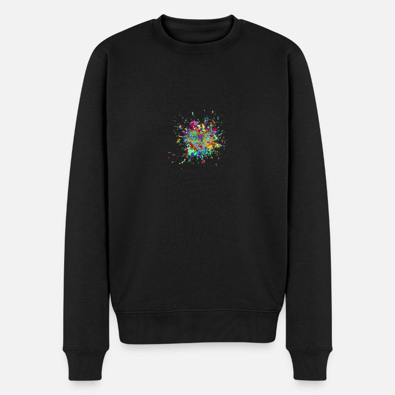 verliebtes Herz - Männer Premium Bio Pullover - Schwarz