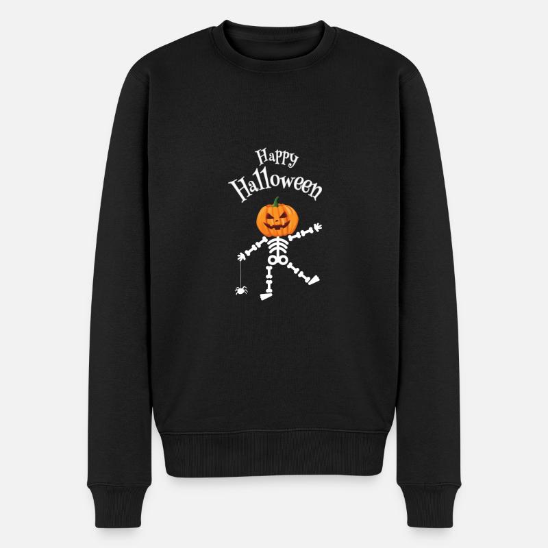 Happy Halloween - Männer Premium Bio Pullover - Schwarz