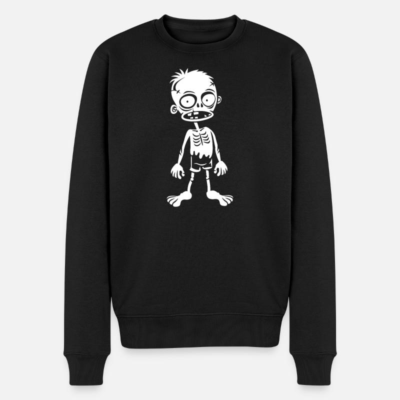 Humorvoller und schrulliger Zombie-Junge - Männer Premium Bio Pullover - Schwarz