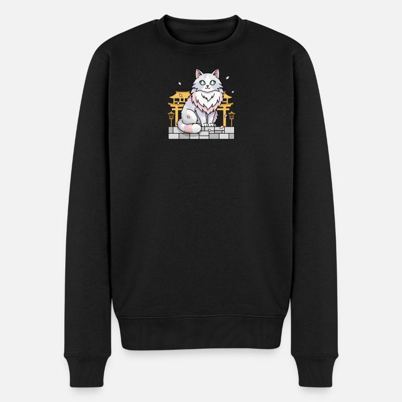 Anime Cat Japan Kawaii Vector - Pull Premium bio Homme - noir