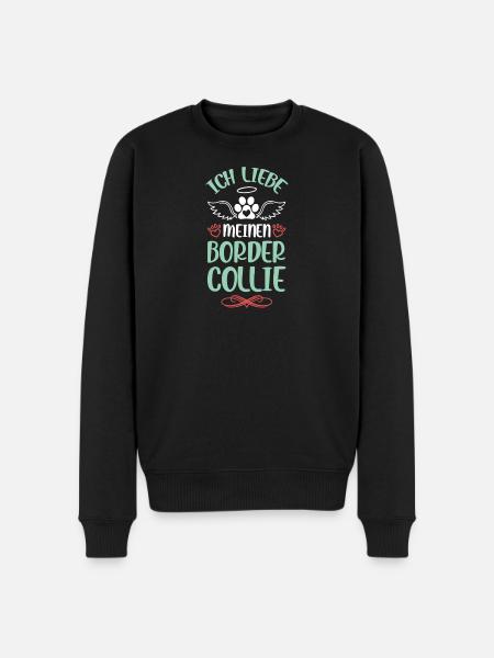 Ich liebe Border Collie - Männer Premium Bio Pullover - Schwarz