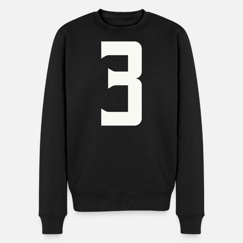 3 - Männer Premium Bio Pullover - Schwarz