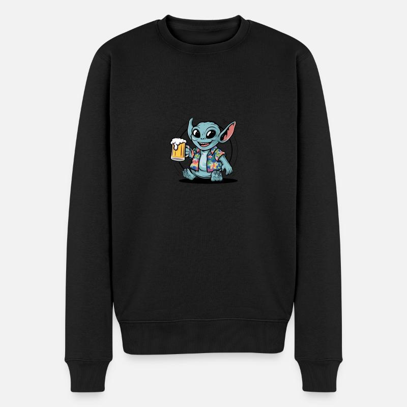 Alien Bier Geschenk - Männer Premium Bio Pullover - Schwarz
