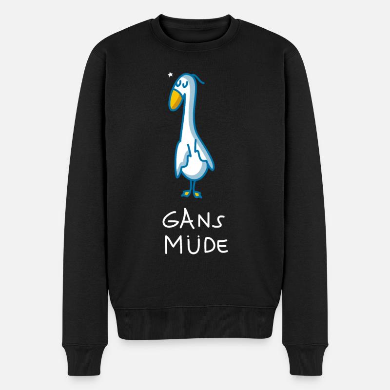 Gans müde - Männer Premium Bio Pullover - Schwarz