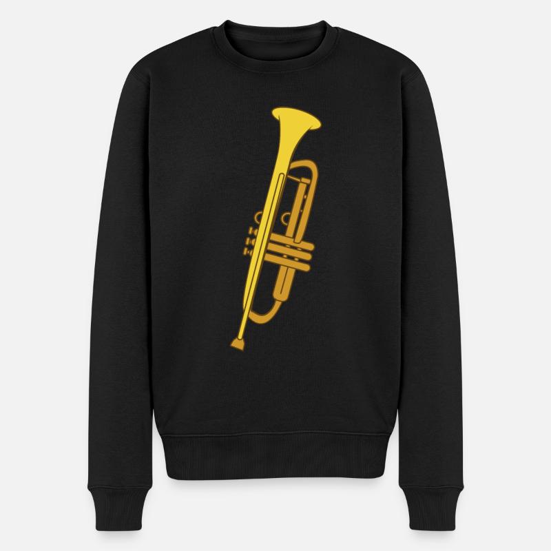 Trompete - Männer Premium Bio Pullover - Schwarz
