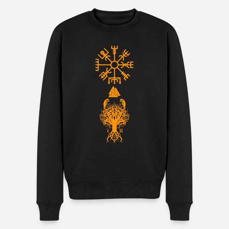 Yggdrasil - Männer Premium Bio Pullover - Schwarz