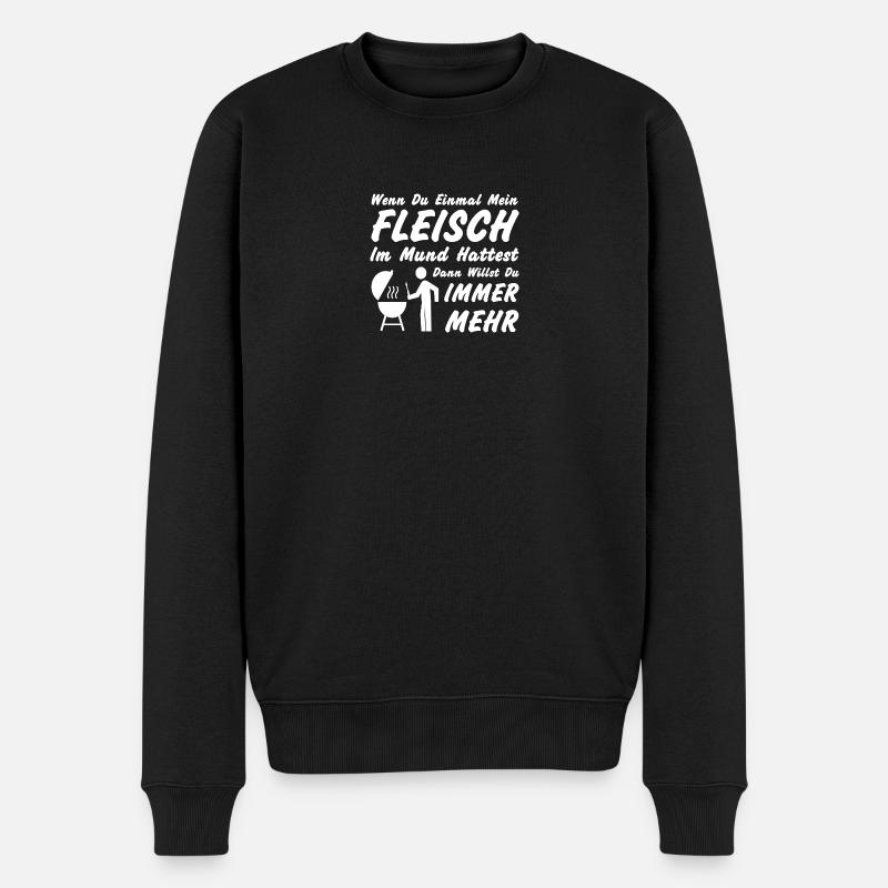 fleisch - Männer Premium Bio Pullover - Schwarz