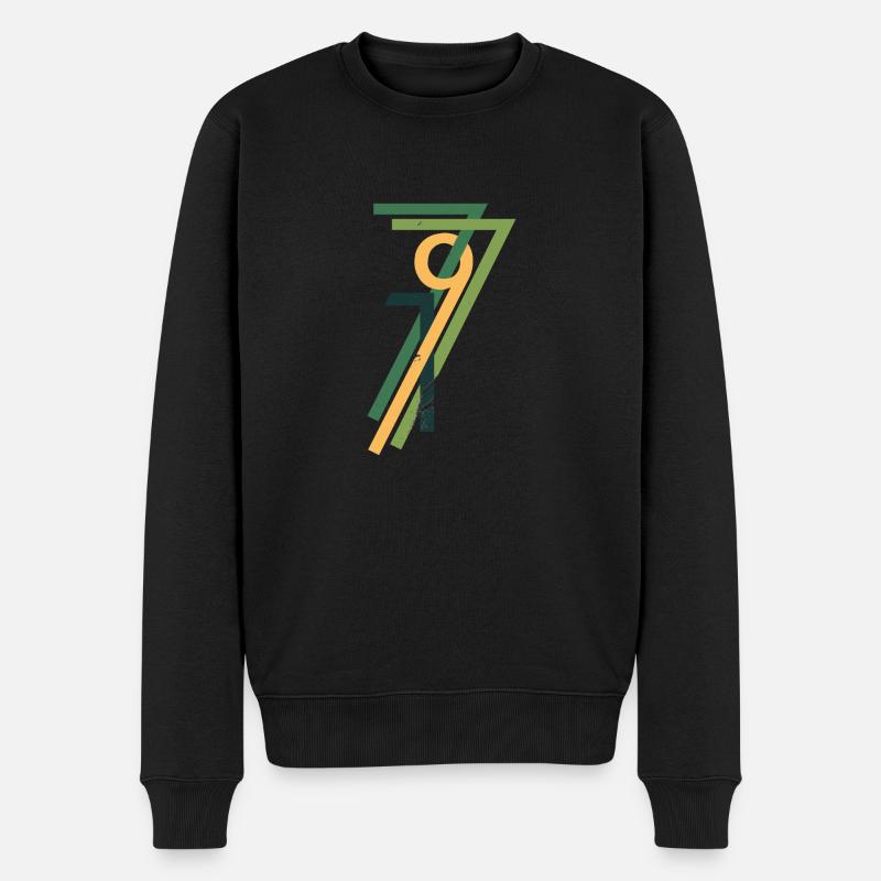 1977 Grün Vintage - Männer Premium Bio Pullover - Schwarz