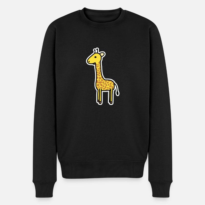 Giraffe - Männer Premium Bio Pullover - Schwarz