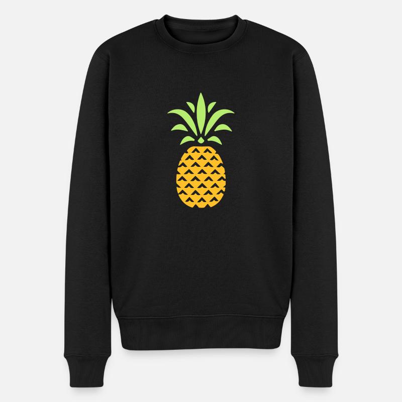 ANANAS STYLIZED - Männer Premium Bio Pullover - Schwarz