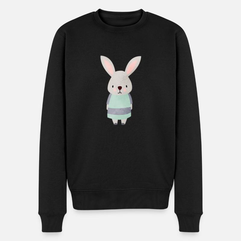 Hase Löffel - Männer Premium Bio Pullover - Schwarz