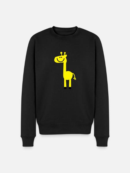 Giraffe - Männer Premium Bio Pullover - Schwarz