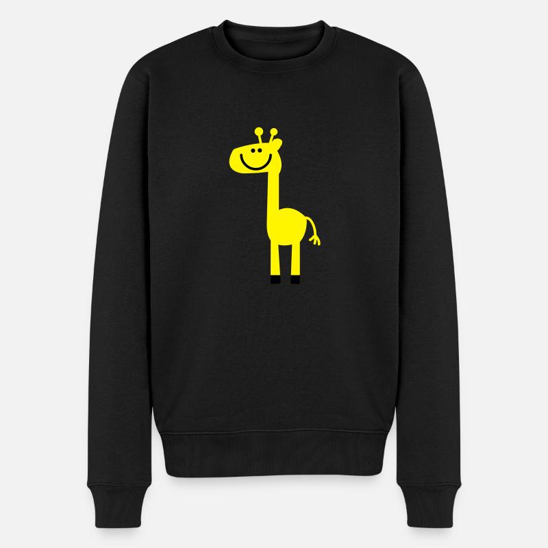 Giraffe - Männer Premium Bio Pullover - Schwarz