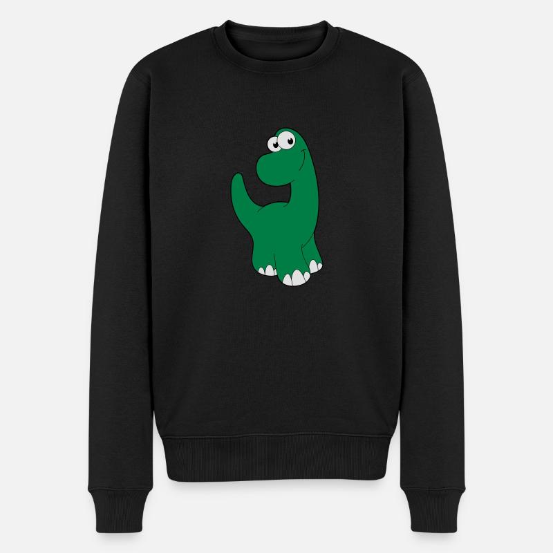 Dinosaurier - Männer Premium Bio Pullover - Schwarz