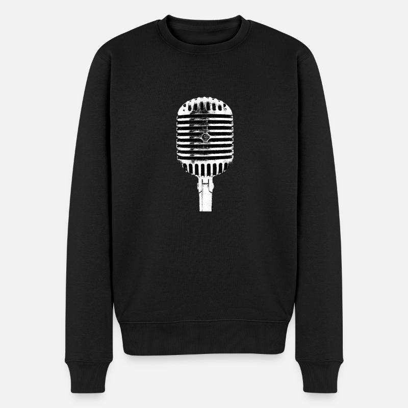 Ein cooles retro-mikrofon - Männer Premium Bio Pullover - Schwarz