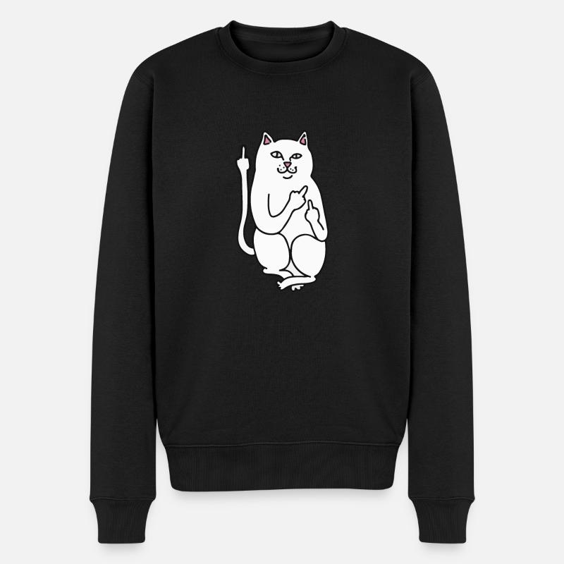Katze macht einen lustigen Humor ficken - Männer Premium Bio Pullover - Schwarz