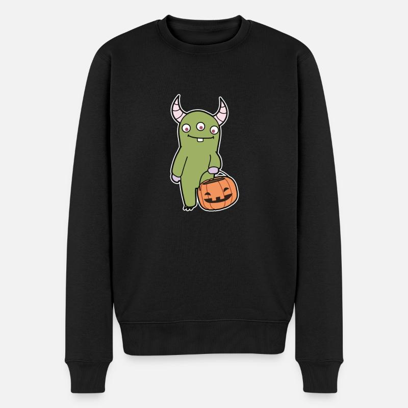 Monster Halloween - Männer Premium Bio Pullover - Schwarz