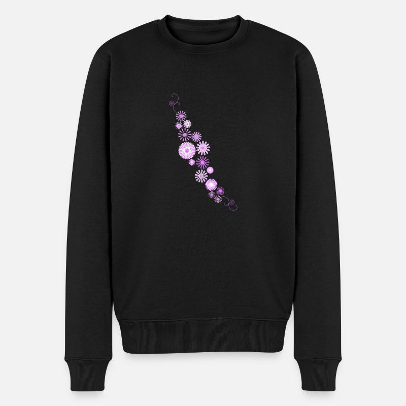 Blumen - Männer Premium Bio Pullover - Schwarz