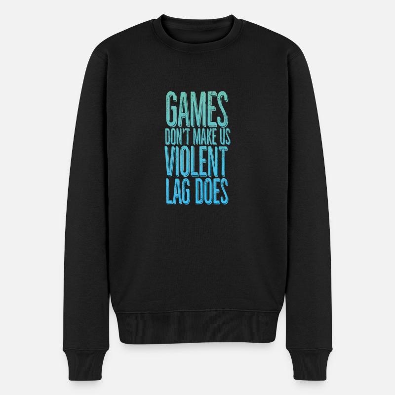 Les jeux ne nous rendent pas violents, le décalage si. - Pull Premium bio Homme - noir