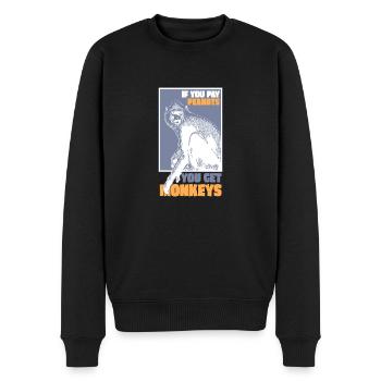 Singes pour cacahuètes - Pull Premium bio Homme - noir - Devant - Nico (187cm)