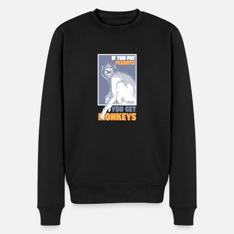 Singes pour cacahuètes - Pull Premium bio Homme - noir