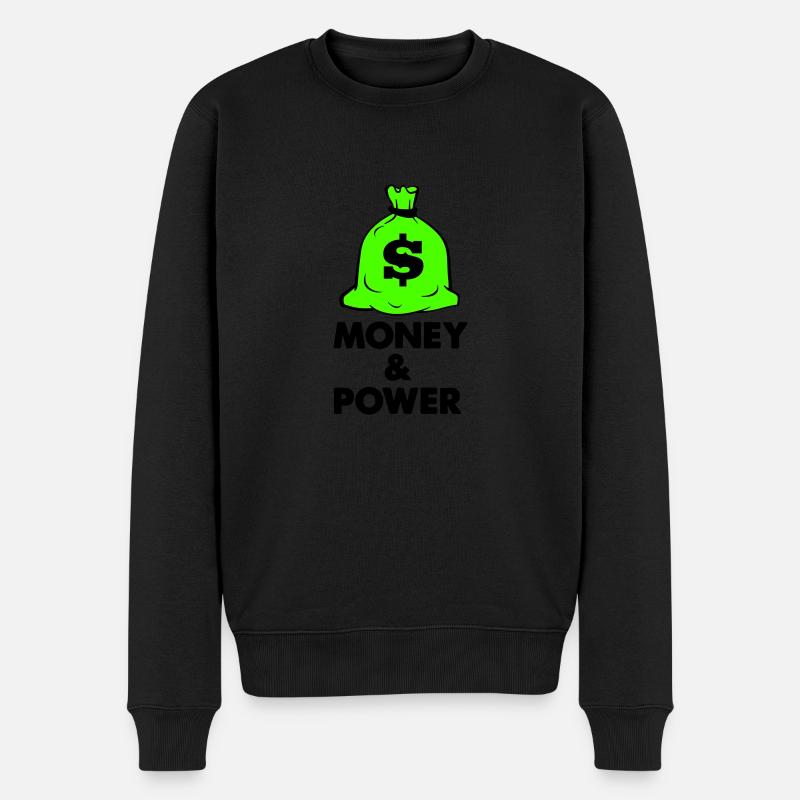 money and power - Männer Premium Bio Pullover - Schwarz
