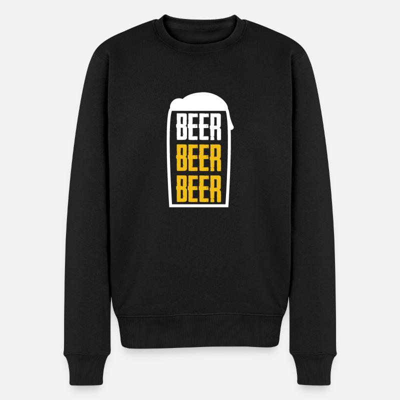 Beer Beer Beer - Männer Premium Bio Pullover - Schwarz