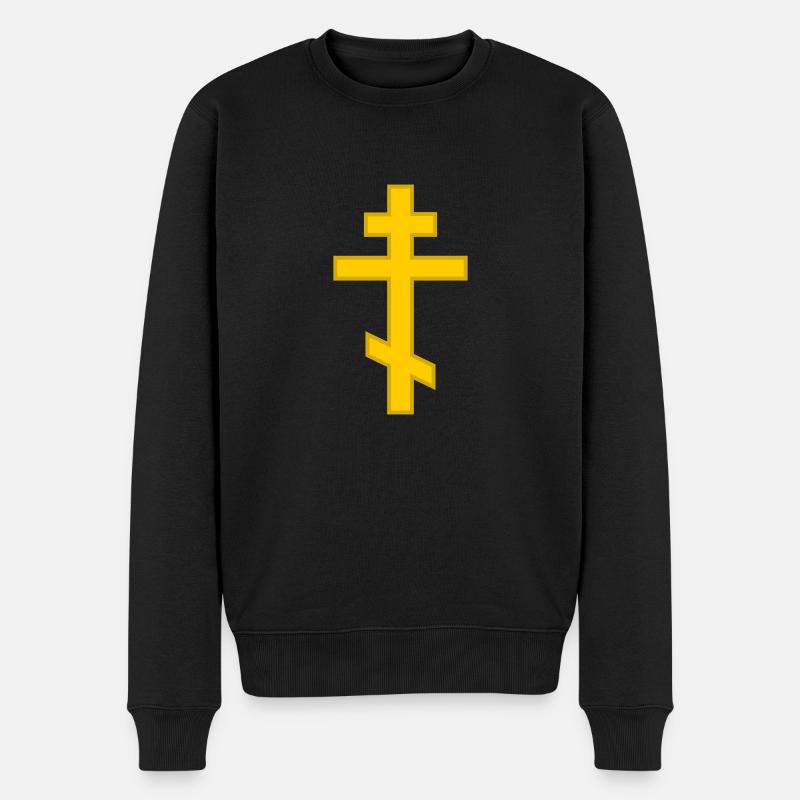 Orthodoxes Kreuz - Männer Premium Bio Pullover - Schwarz