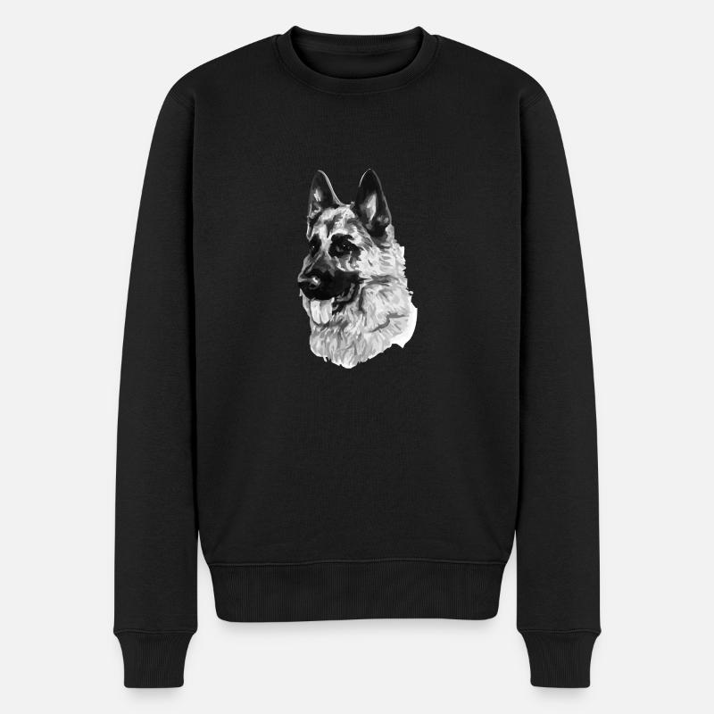 Schäferhund - Männer Premium Bio Pullover - Schwarz