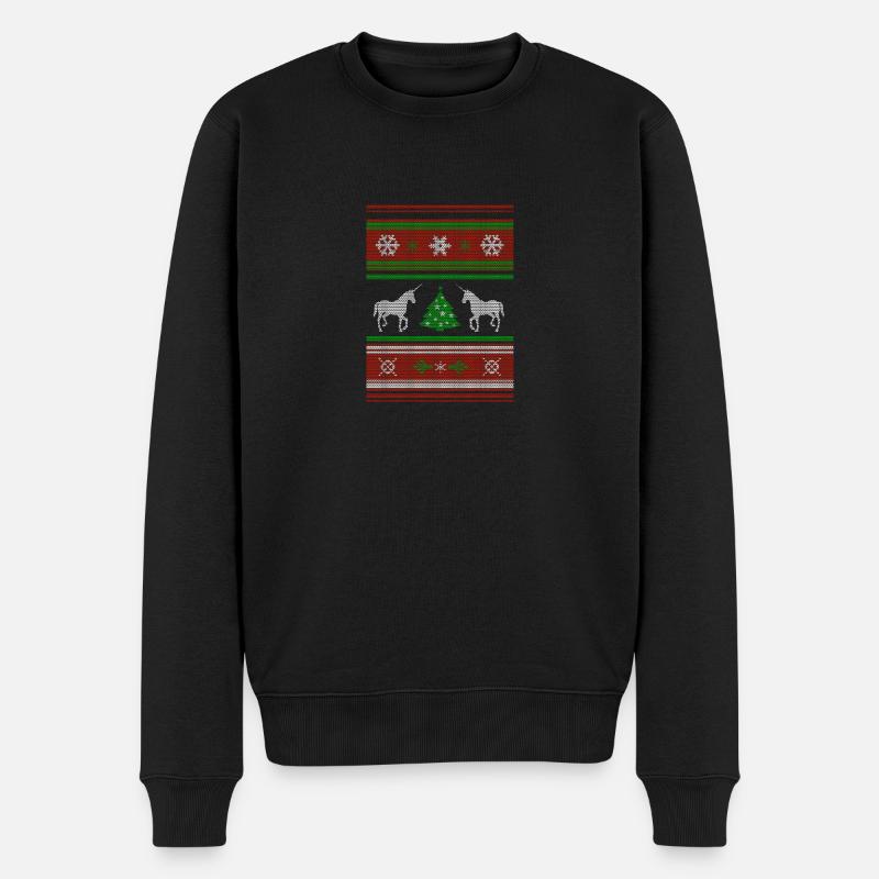 Noël PULL Unicorn - Pull Premium bio Homme - noir