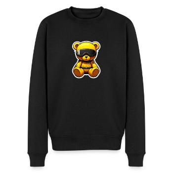 Yellow bear - Männer Premium Bio Pullover - Schwarz - Vorne - Nico (187cm)