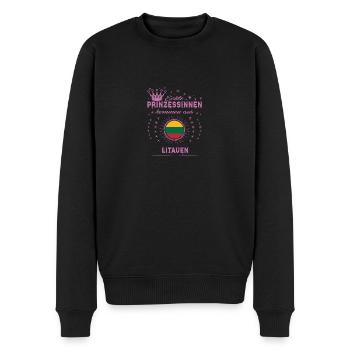 Prinzessinnen kommen aus LITAUEN - Männer Premium Bio Pullover - Schwarz - Vorne - Nico (187cm)